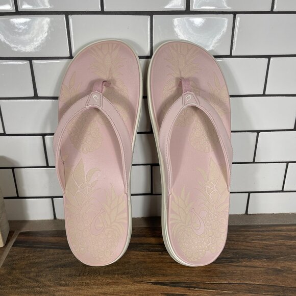 OluKai Nu A Pi O Womens Size 10 Shoes Pink Clay Hawaiian Thong Beach Sandal - Picture 6 of 12